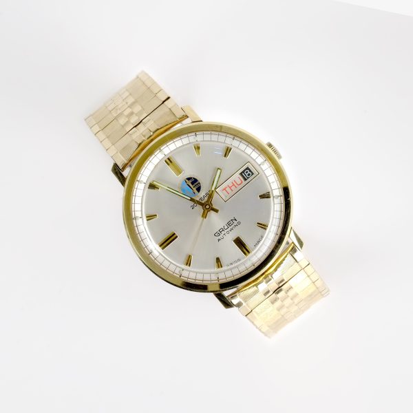 Gruen Saturn Day-Date Circa Early 1960s Wristwatch Online Hot Sale - Image 4
