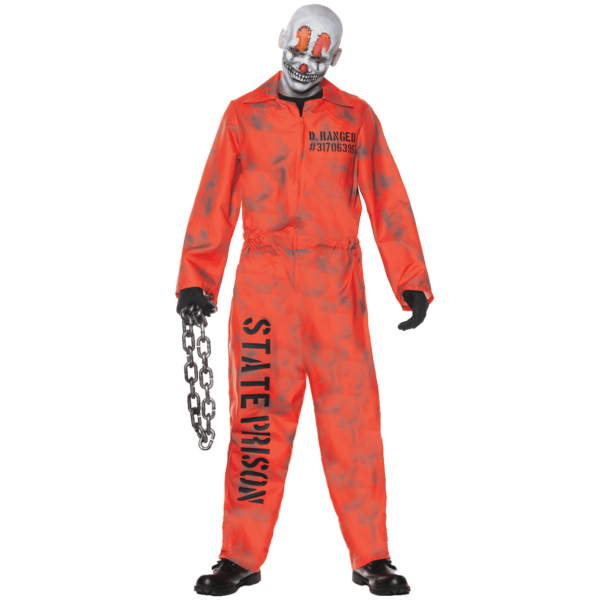 Orange D. Ranged State Prison Jumpsuit Unisex Adult Costume For Sale